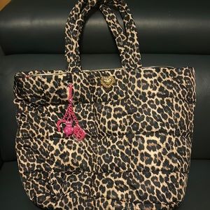 Betsey Johnson Leopard Puffy Posey Tote